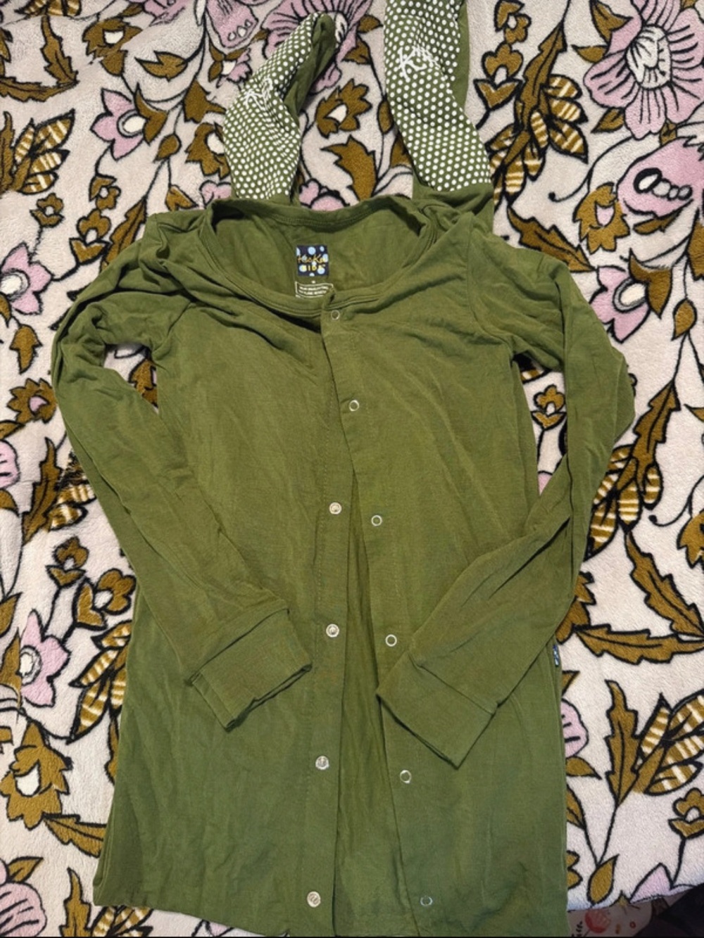 Kickee Pants Olive Green Snap-Front Footie